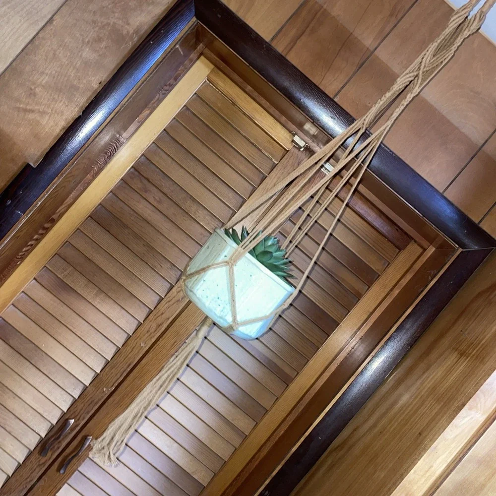 Brown Macrame‎ Plant Hanger Tied Rope Simple